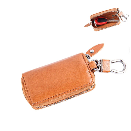 Universal Pure Cow Leather Waist Hanging Zipper Wallets Key Holder Bag (No Include Key) by buy2fix