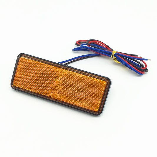 2 PCS Motorcycle Car Trailer DC 12-15V 24-LED Indicator Lamp Reflector Rectangle Marker Tail Light, Light Color: Red (Steady + Flash Lighting)(Yellow) by buy2fix