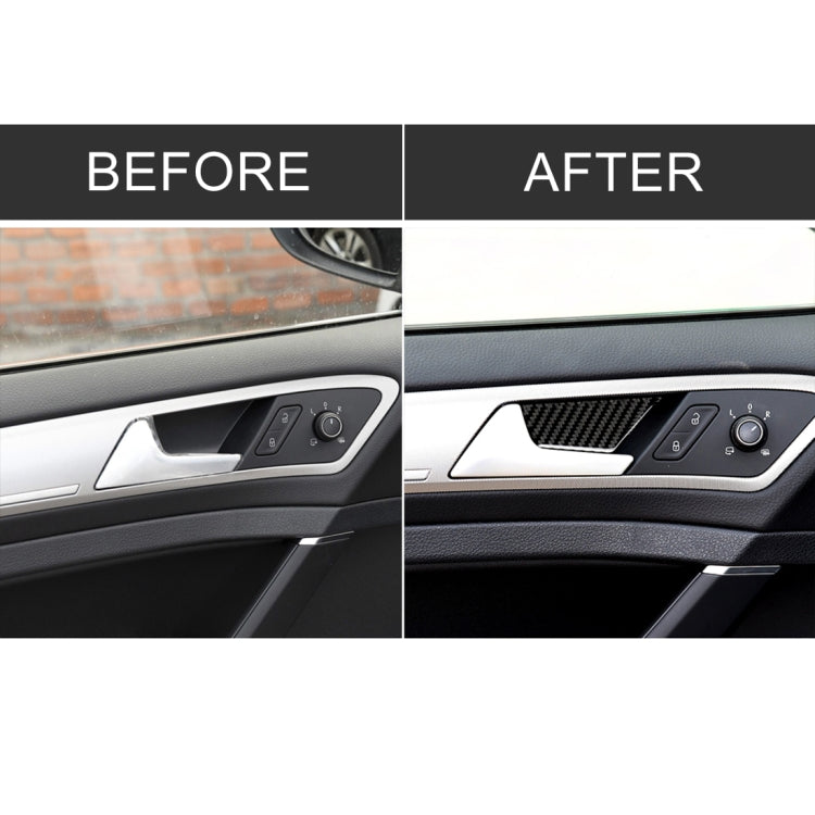 Car Carbon Fiber Door Inner Handle Wrist Panel Decorative Sticker for Volkswagen Golf 7 2013-2017 by buy2fix