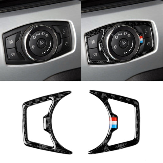 2 PCS Car USA Color Carbon Fiber Headlight Frame Decorative Sticker for Ford Mustang 2015-2017 - Car Interior Mouldings by buy2fix | Online Shopping UK | buy2fix