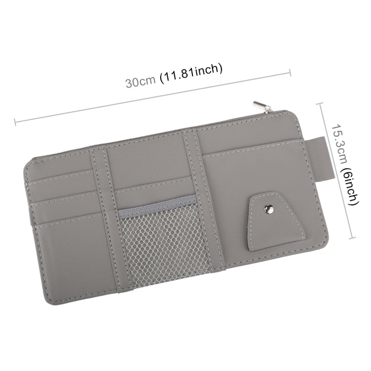 Car Sun Visor Board Paper Tissue Box CD Case Zipper Holder Card Bag Organizer (Grey) by buy2fix