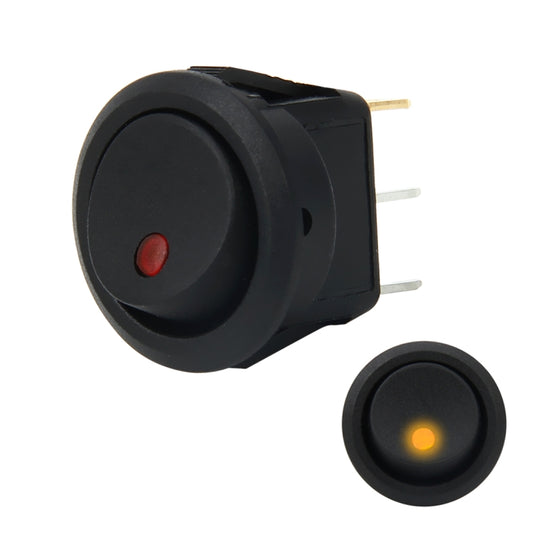 20 Ampere 12 Volt Dreifachstecker LED EIN AUS Wippschalter (gelbes Licht)