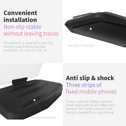 Wireless Charging HUD Bracket Navigation Reflector Holder, For iPhone X, iPhone 8 / 8 Plus,  Galaxy S9 ect. Wireless Standard Smartphones - Head Up Display System by buy2fix | Online Shopping UK | buy2fix