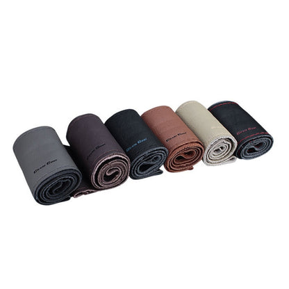 Car Universal Genuine Leather Hand-stitched Steering Wheel Cover(Light Brown) by buy2fix