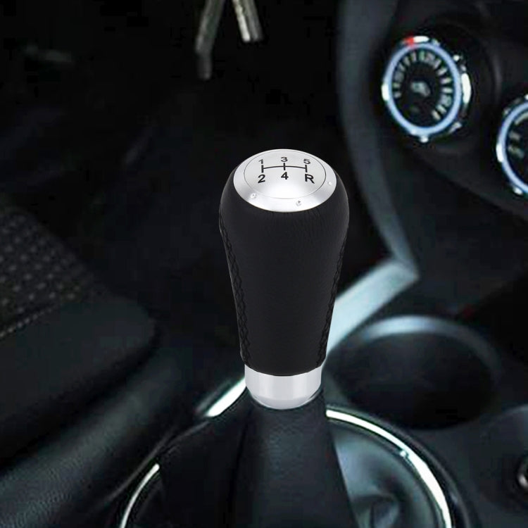 Universal Car Modified Shifter Black Leather Lever Manual 5-Speed Gear Shift Knob - Shift Knob by buy2fix | Online Shopping UK | buy2fix