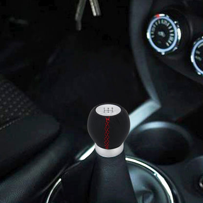 Universal Car Modified Shifter Black Leather Lever Manual 5-Speed Gear Shift Knob Adapter - Shift Knob by buy2fix | Online Shopping UK | buy2fix