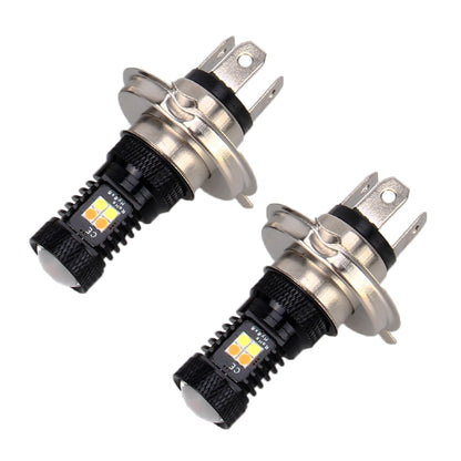 2 PCS H4 DC 12V 5W 350LM Auto Car Fog Lights with 16 SMD-3030 LED Bulbs, White + Yellow Light - Fog / Driving Lights by buy2fix | Online Shopping UK | buy2fix