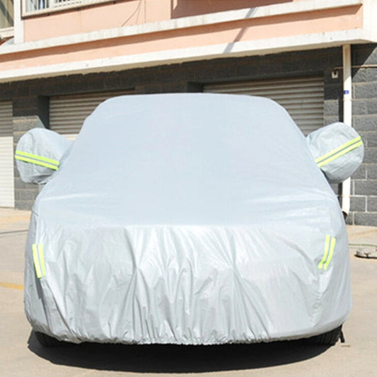 PVC Anti-Dust Sunproof Sedan Car Cover with Warning Strips, Fits Cars up to 4.7m(183 inch) in Length - PE Material by buy2fix | Online Shopping UK | buy2fix