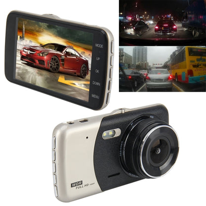 4 inch HD Video Recording HD Display Car Recorder with Separate F2.0 Camera, 12MP 170 Degrees Wide-angle/ Rear View Loop Recording/ G-Sensor Recording/ WDR Full HD/ Front Camera 1080P/ Rear Camera 720P/ Support 32G TF Card by buy2fix
