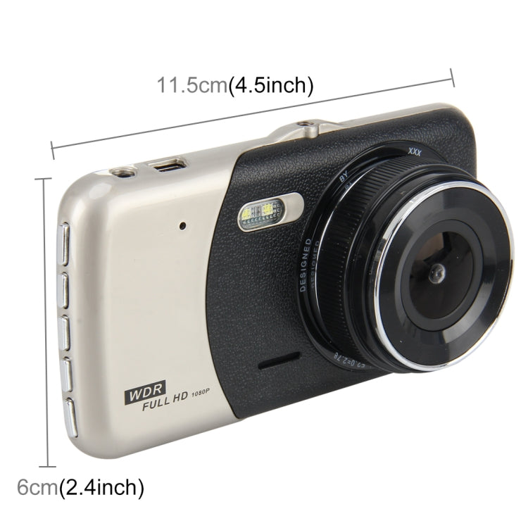 4 inch HD Video Recording HD Display Car Recorder with Separate F2.0 Camera, 12MP 170 Degrees Wide-angle/ Rear View Loop Recording/ G-Sensor Recording/ WDR Full HD/ Front Camera 1080P/ Rear Camera 720P/ Support 32G TF Card by buy2fix