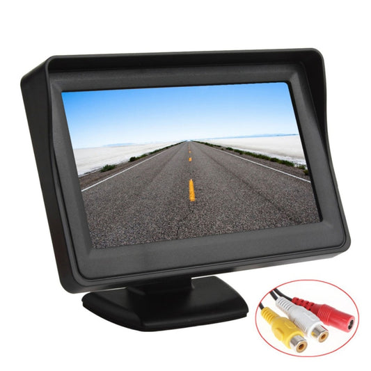 PZ601-C TFT LCD 2 Video Input 4.3 Inch Parking Monitor 2 in 1 with 648*488 Pixels Rear View Camera Glass Lens with 6m RCA Video Cable by buy2fix