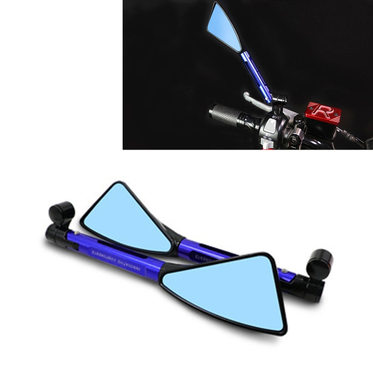 2 PCS Motorcycle Parts CNC Technology Aluminum Alloy Rearview Mirror Side Mirror(Blue) - Side Mirrors by buy2fix | Online Shopping UK | buy2fix