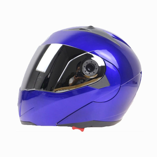 JIEKAI 105 Full Face Helmet Electromobile Motorcycle Double Lens Protective Helmet, Size: XL (Blue+Silver) by JIEKAI