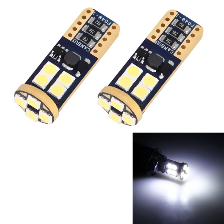 2 PCS T10/W5W/194/501 4W 280LM 6000K 12 SMD-2835 LED Bulbs Car Reading Lamp Clearance Light with Decoder, DC 12V - Clearance Lights by buy2fix | Online Shopping UK | buy2fix