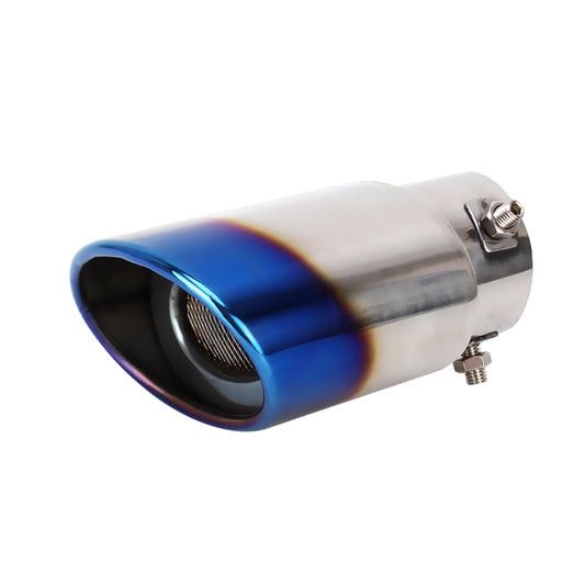 Universal Car Styling Stainless Steel Straight Bolt-on Exhaust Tail Muffler Tip Pipe with Mesh(Blue) by buy2fix