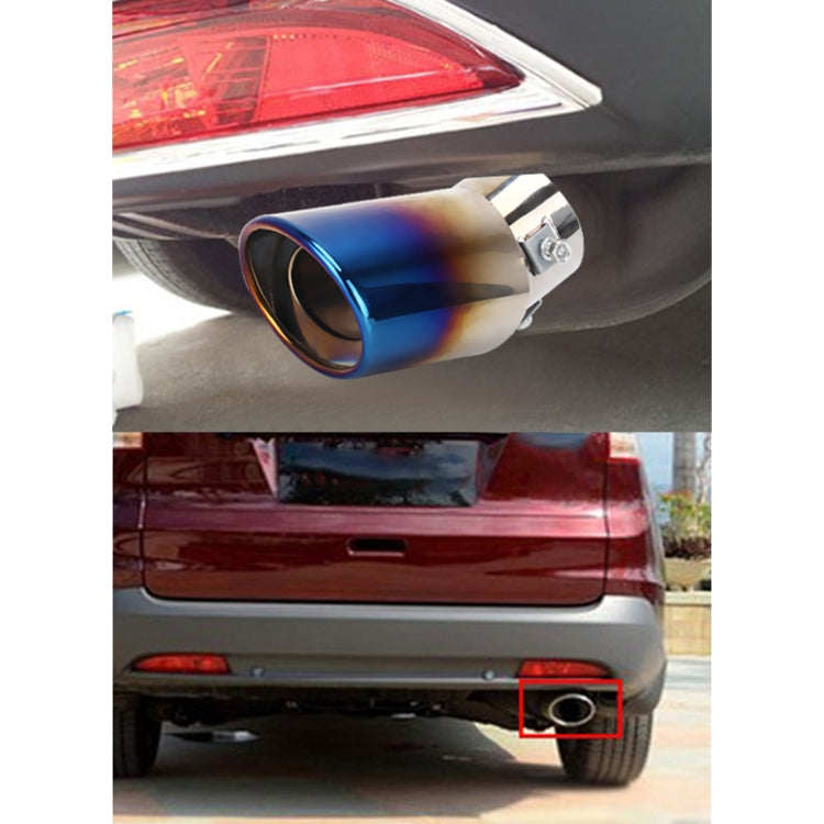 Universal Car Styling Stainless Steel Curved Exhaust Tail Muffler Tip Pipe - In Car by buy2fix | Online Shopping UK | buy2fix