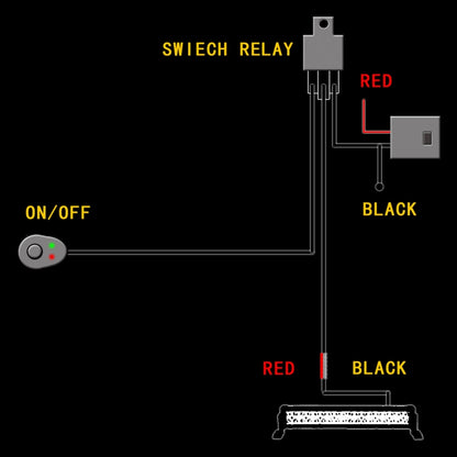 Offroad Driving 300W Light Bar Wiring Harness with Fuse DC 14V 40 Amp Relay ON/OFF Switch - Wires by buy2fix | Online Shopping UK | buy2fix