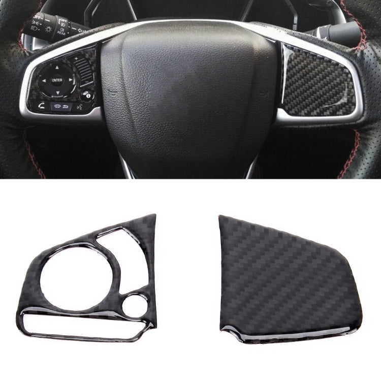 2 in 1 Carbon Fiber Steering Wheel Button Trim Interior DIY Sticker for Honda Civic 10th Gen(General) - Car Interior Mouldings by buy2fix | Online Shopping UK | buy2fix