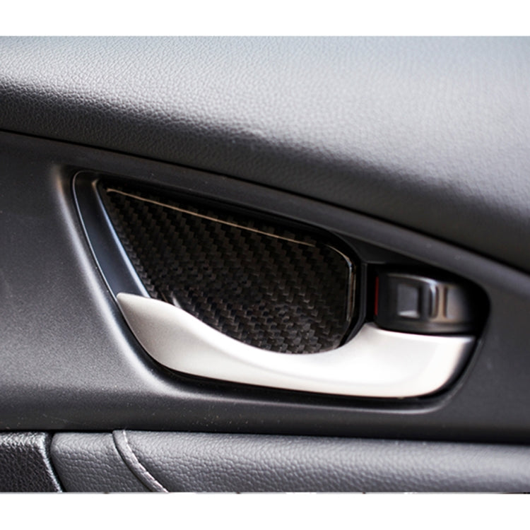 Carbon Fiber Inner Door Handle Bowl Cover Trim Decals Decorative Sticker for Honda Civic 10th Gen by buy2fix