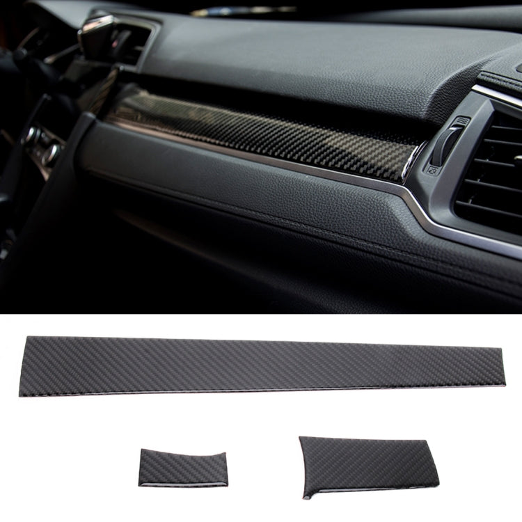 3 in 1 Carbon Fiber Central Control Gears Shift Panel Cover Trim Decals Decorative Sticker for Honda Civic 10th Gen 2016-2019, Left Driving by buy2fix