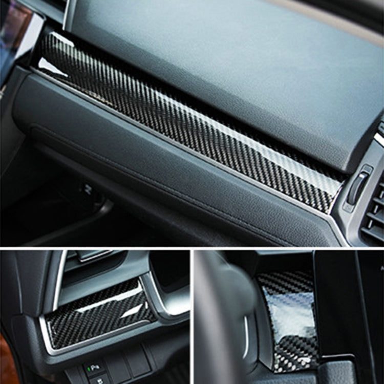 3 in 1 Carbon Fiber Central Control Gears Shift Panel Cover Trim Decals Decorative Sticker for Honda Civic 10th Gen 2016-2019, Left Driving by buy2fix