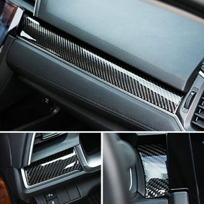 3 in 1 Carbon Fiber Central Control Gears Shift Panel Cover Trim Decals Decorative Sticker for Honda Civic 10th Gen 2016-2019, Left Driving by buy2fix