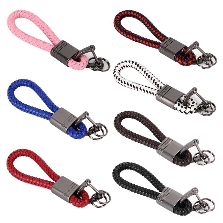 PU Leather Braided Strap Zinc Alloy Keychain Keyring, Random Color Delivery - Key Rings by buy2fix | Online Shopping UK | buy2fix