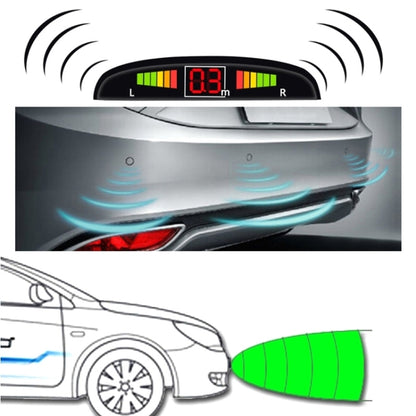 Car Buzzer Reverse Backup Radar System - Premium Quality 4 Parking Sensors Car Reverse Backup Radar System with LCD Display(Brown) - In Car by buy2fix | Online Shopping UK | buy2fix