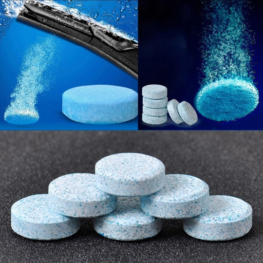 12 PCS Car Solid Wiper Fine Auto Window Cleaning Windshield Glass Cleaner Washer Tablets(1 PCS=4L Water)