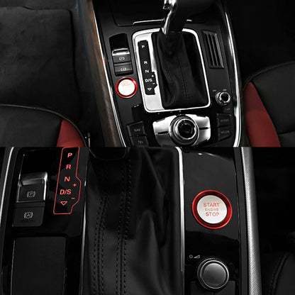 Car Engine Start Key Push Button Ring Trim Aluminum Alloy Sticker Decoration for Audi(Red) by buy2fix