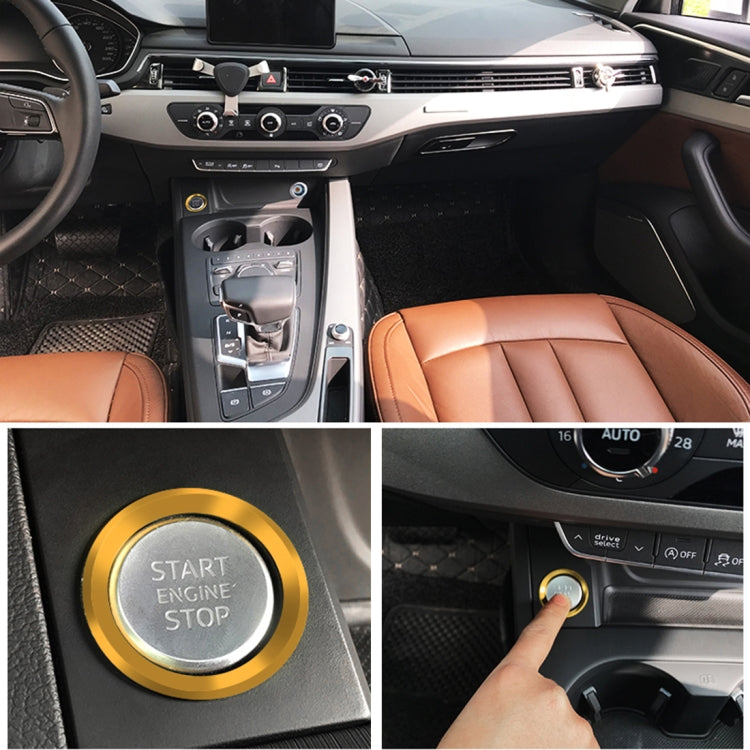 Car Engine Start Key Push Button Ring Trim Aluminum Alloy Sticker Decoration for Audi(Gold) by buy2fix