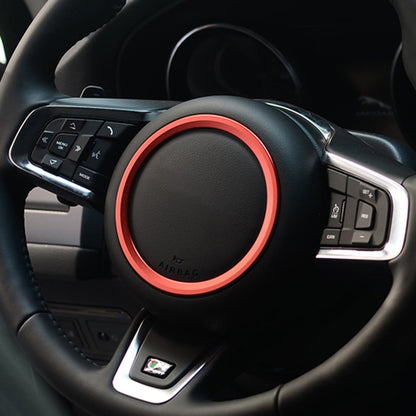 Car Auto Steering Wheel Aluminum Alloy Ring Cover Trim Sticker Decoration for Jaguar(Red) by buy2fix