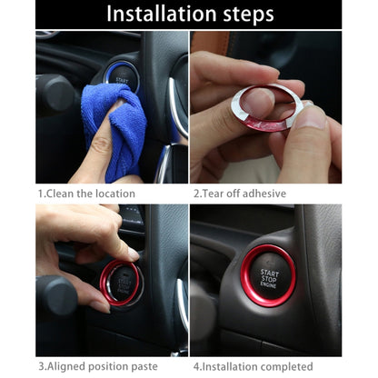 Car Engine Start Key Push Button Ring Trim Aluminum Alloy Sticker Decoration for Mazda CX4 / CX5 / Axela / ATENZA(Blue) by buy2fix