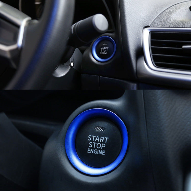 Car Engine Start Key Push Button Ring Trim Aluminum Alloy Sticker Decoration for Mazda CX4 / CX5 / Axela / ATENZA(Blue) by buy2fix