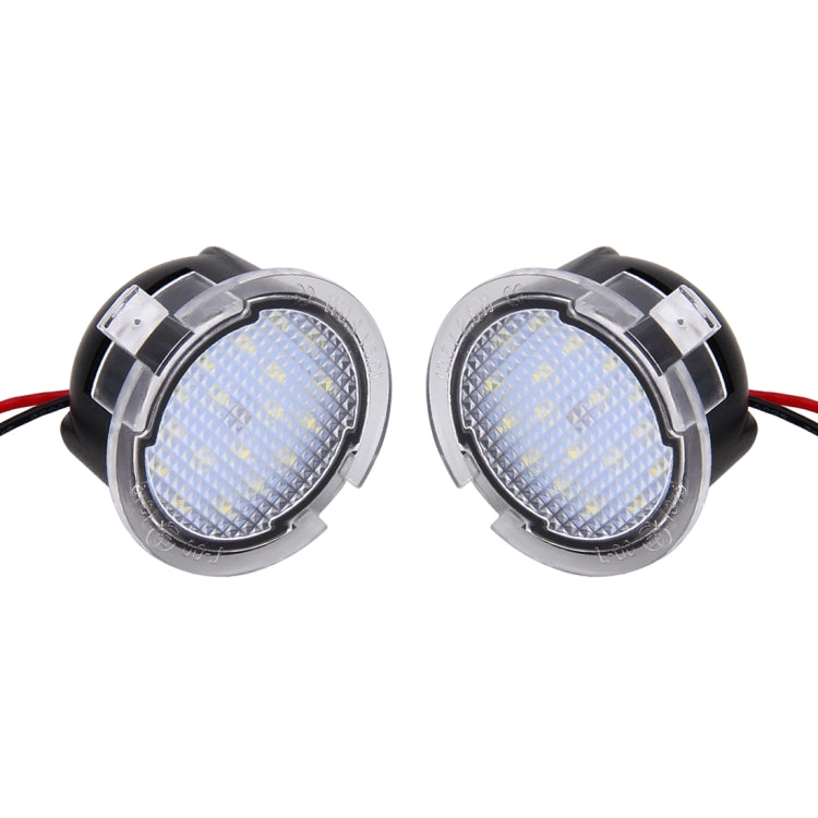 2 PCS DC 12V 2W 6000K 120LM 18-LED Side Rear View Mirror Puddle Lights Lamp for Ford 2013-2017 Explorer/2015-2017 Taurus/2015-2017 Edge/2015-2017 Mondeo - Others by buy2fix | Online Shopping UK | buy2fix