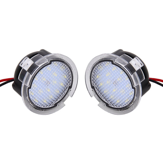2 PCS DC 12V 2W 6000K 120LM 18-LED Side Rear View Mirror Puddle Lights Lamp for Ford 2013-2017 Explorer/2015-2017 Taurus/2015-2017 Edge/2015-2017 Mondeo by buy2fix