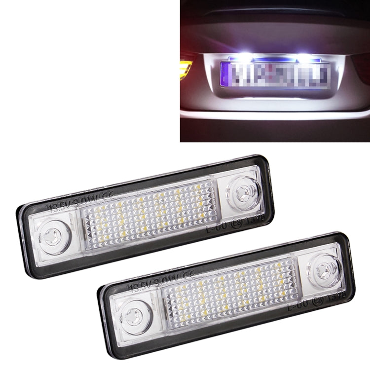 2 PCS DC 12V 2W 120LM 6000K LED License Plate Light 18-SMD Bulbs Lamps for Astra F 91-98, G Estate(F69) 98-05, Opel Corsa B 93-00, Omega A 86-94 - License Plate Lights by buy2fix | Online Shopping UK | buy2fix