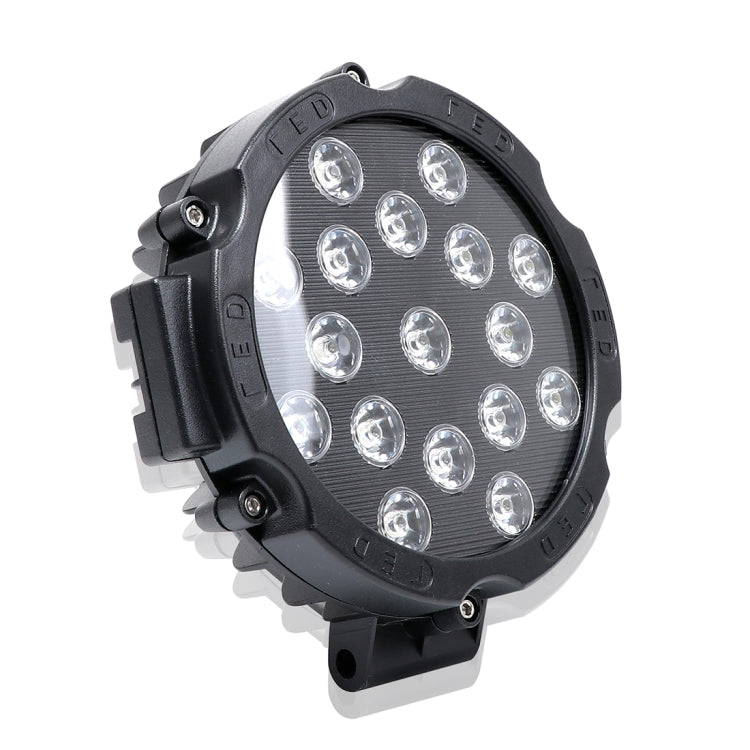 2 PCS 51W 3500LM 6500K White Light  17 LED Waterproof Car Boat Marine Work Lights Spotlight LED Bulbs, 30 Degrees Adjustable, DC 10-30V(Black) - Work Lights by buy2fix | Online Shopping UK | buy2fix