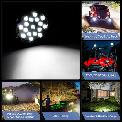 2 PCS 51W 3500LM 6500K White Light 17 LED Waterproof Car Boat Marine Work Lights Spotlight LED Bulbs, 30 Degrees Adjustable, DC 10-30V(Red) - Work Lights by buy2fix | Online Shopping UK | buy2fix