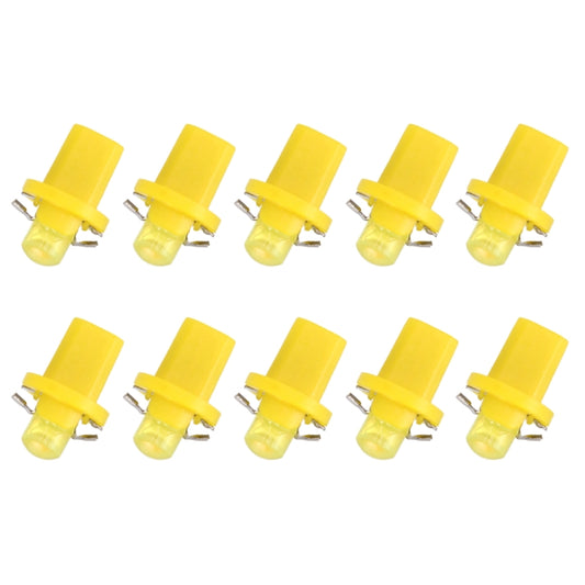 10 PCS 0.4W B8.5 Wedge Instrument Panel COB LED Light Dashboard Gauge Cluster Indicator Lamp Bulb (Amber) by buy2fix