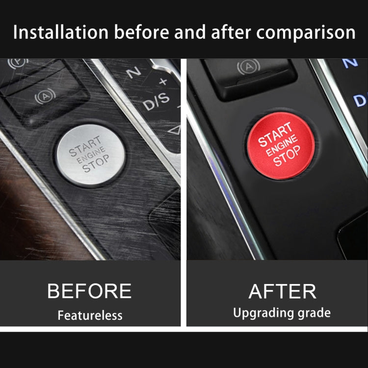 Car Engine Start Key Push Button Cover Trim Aluminum Alloy Sticker Decoration for Audi(Red) by buy2fix