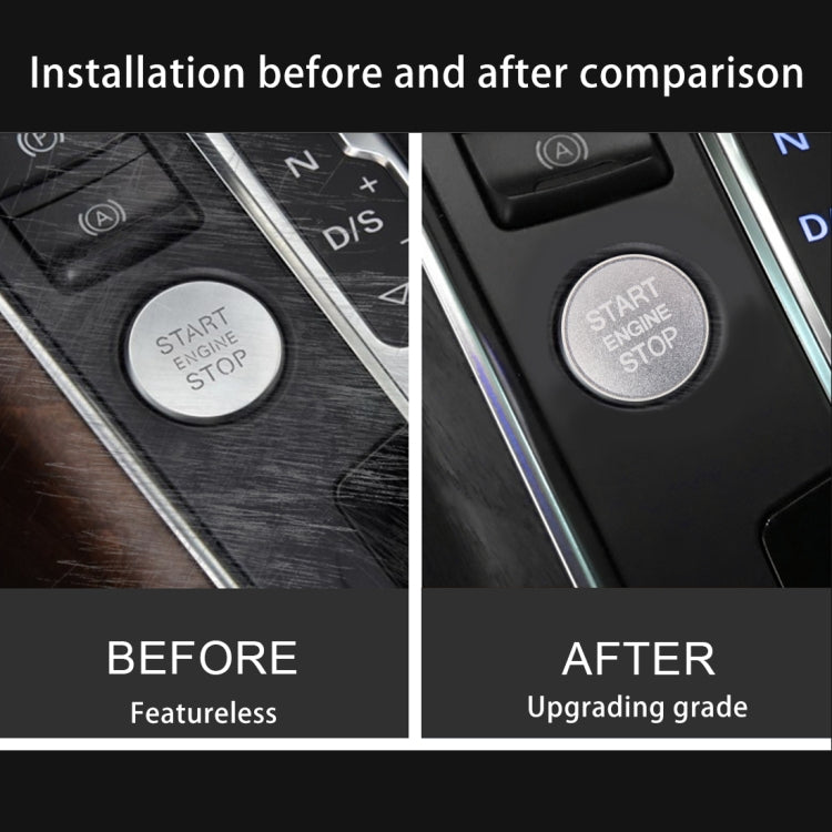 Car Engine Start Key Push Button Cover Trim Aluminum Alloy Sticker Decoration for Audi(Silver) by buy2fix