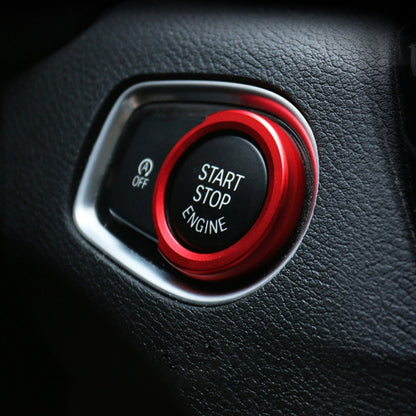 Car Engine Start Key Push Button Ring Trim Aluminum Alloy Sticker Decoration for BMW(Red) by buy2fix