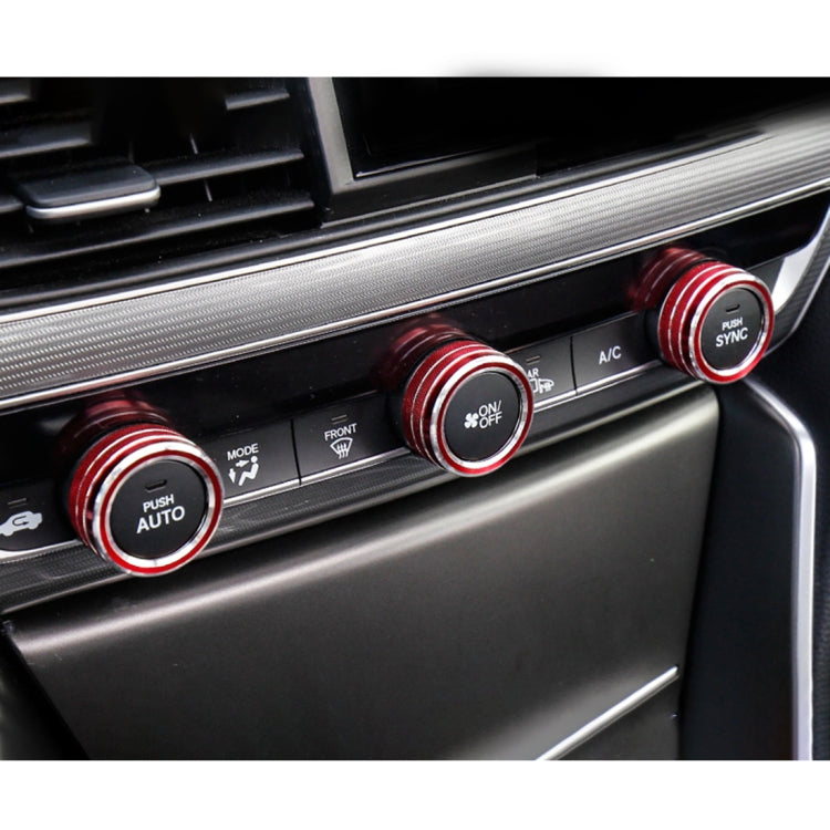 3 PCS Car Aluminum Alloy Air Conditioner Knob Case for Honda Tenth Generation Accord(Red) by buy2fix