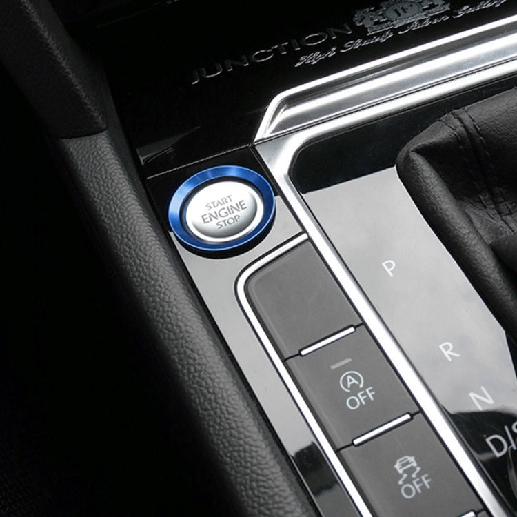 Car Engine Start Key Push Button Ring Trim Aluminum Alloy Sticker Decoration for Volkswagen(Blue) by buy2fix