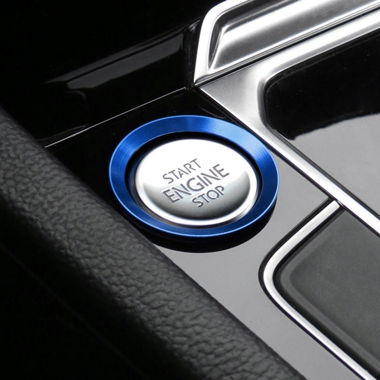 Car Engine Start Key Push Button Ring Trim Aluminum Alloy Sticker Decoration for Volkswagen(Blue) by buy2fix