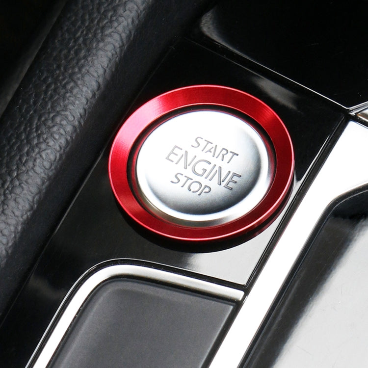 Car Engine Start Key Push Button Ring Trim Aluminum Alloy Sticker Decoration for Volkswagen(Red) by buy2fix
