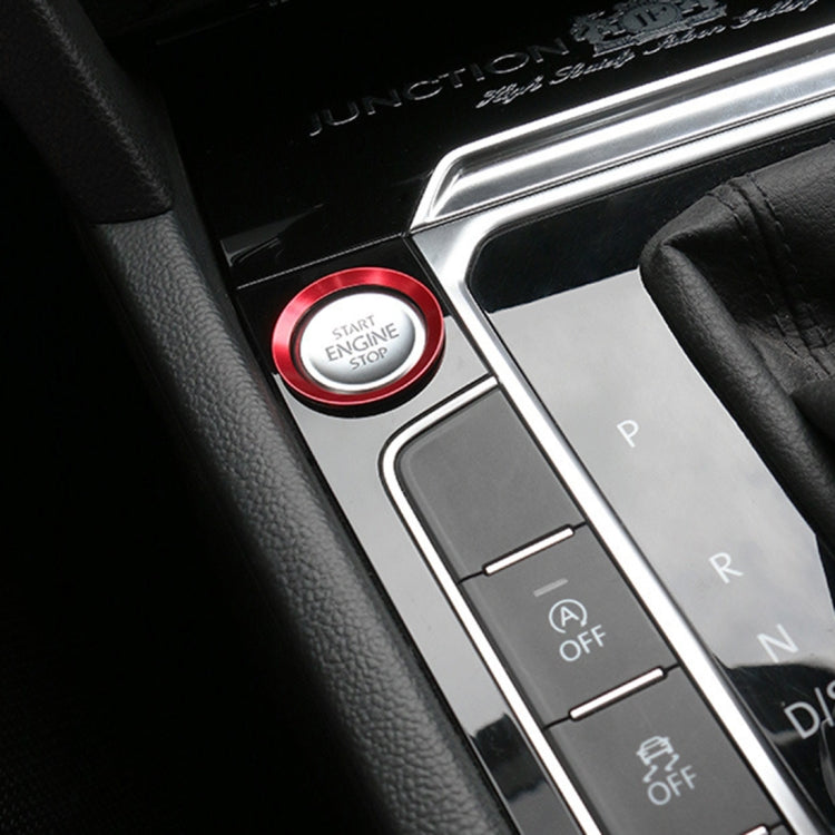 Car Engine Start Key Push Button Ring Trim Aluminum Alloy Sticker Decoration for Volkswagen(Red) by buy2fix