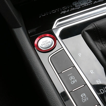 Car Engine Start Key Push Button Ring Trim Aluminum Alloy Sticker Decoration for Volkswagen(Red) by buy2fix