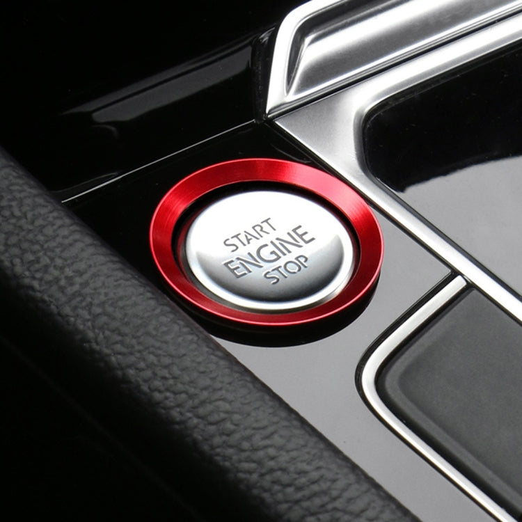 Car Engine Start Key Push Button Ring Trim Aluminum Alloy Sticker Decoration for Volkswagen(Red) by buy2fix